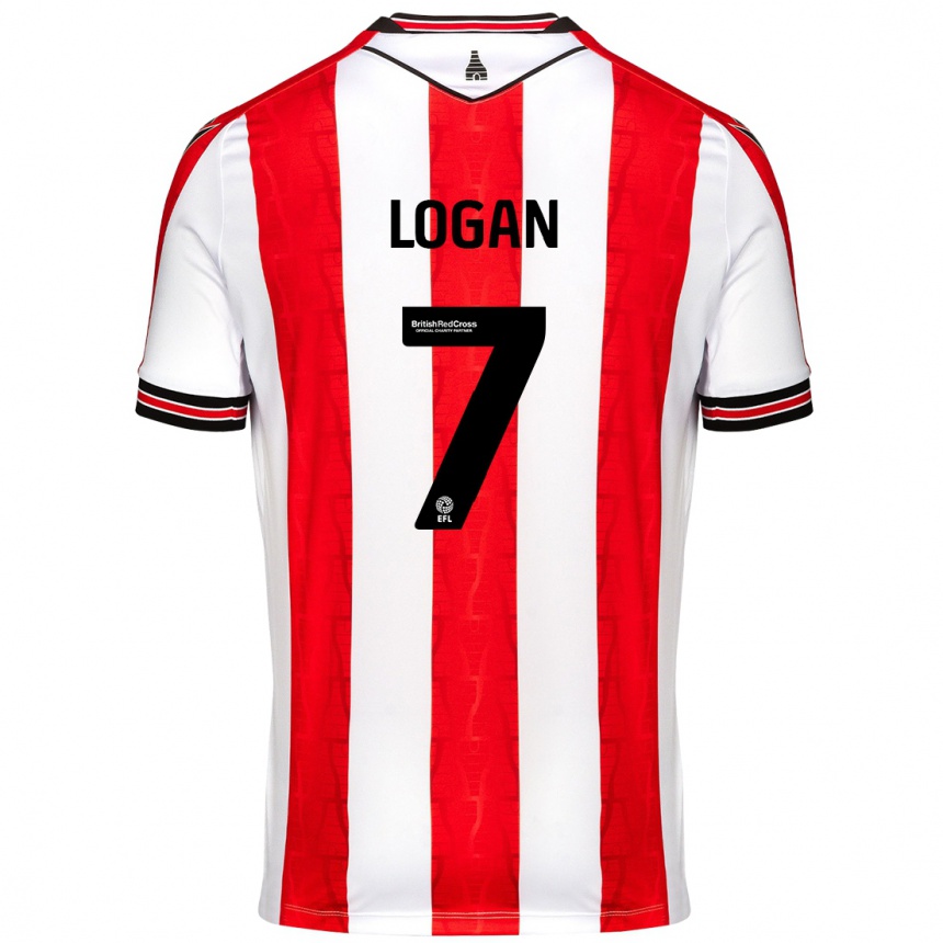 Homme Football Maillot Heidi Logan #7 Rouge Blanc Tenues Domicile 2024/25