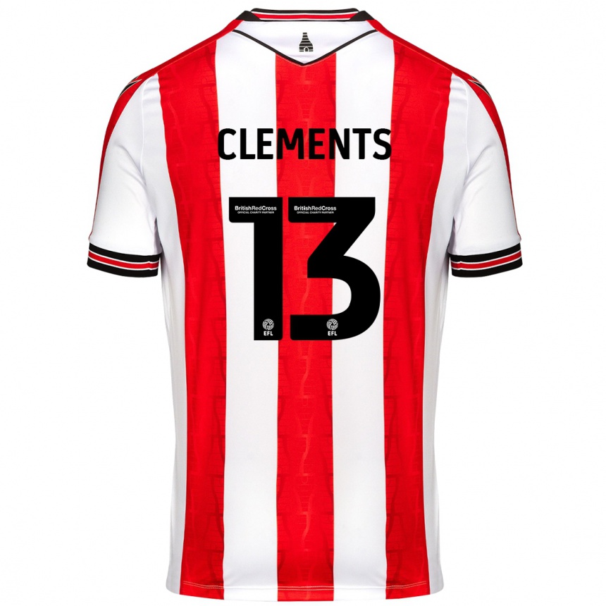 Homme Football Maillot Daisy Clements #13 Rouge Blanc Tenues Domicile 2024/25