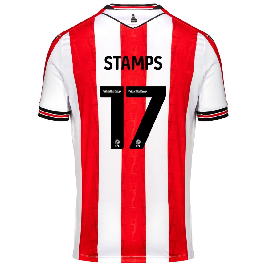 Homme Football Maillot Shannon Stamps #17 Rouge Blanc Tenues Domicile 2024/25