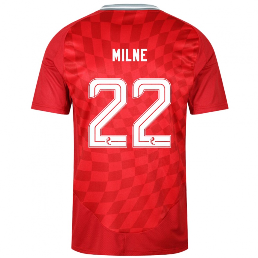 Homme Football Maillot Jack Milne #22 Rouge Tenues Domicile 2024/25