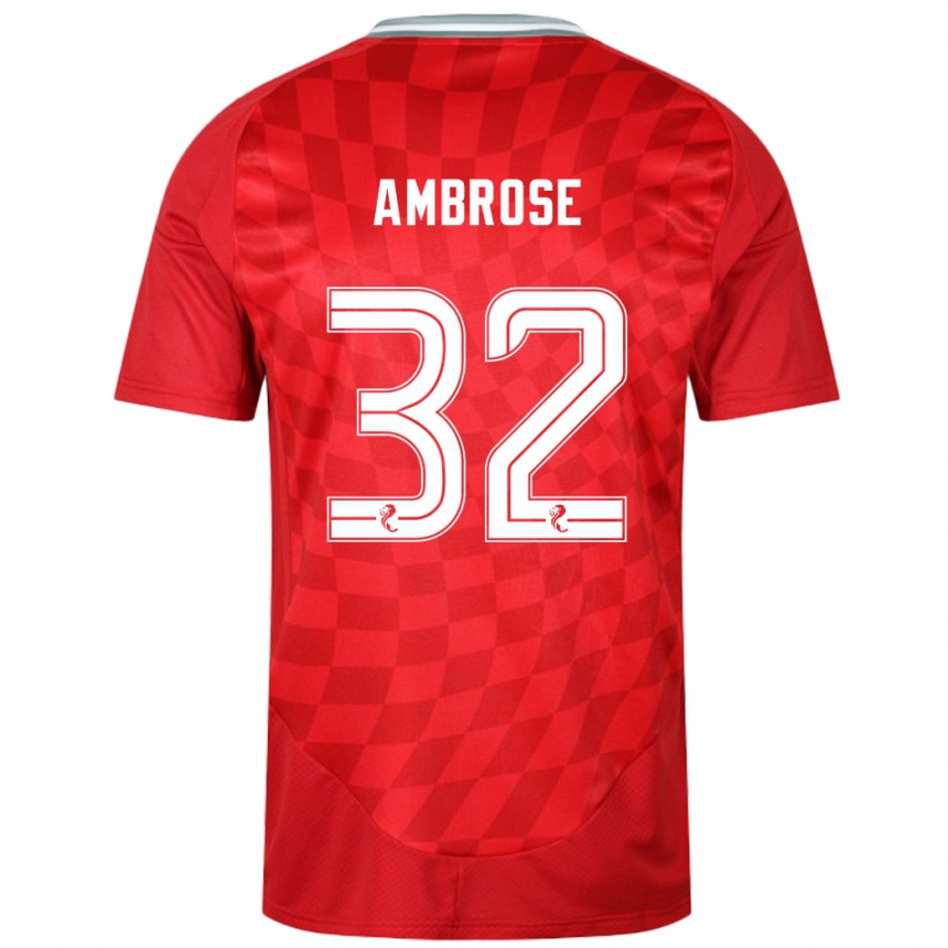 Homme Football Maillot Peter Ambrose #32 Rouge Tenues Domicile 2024/25