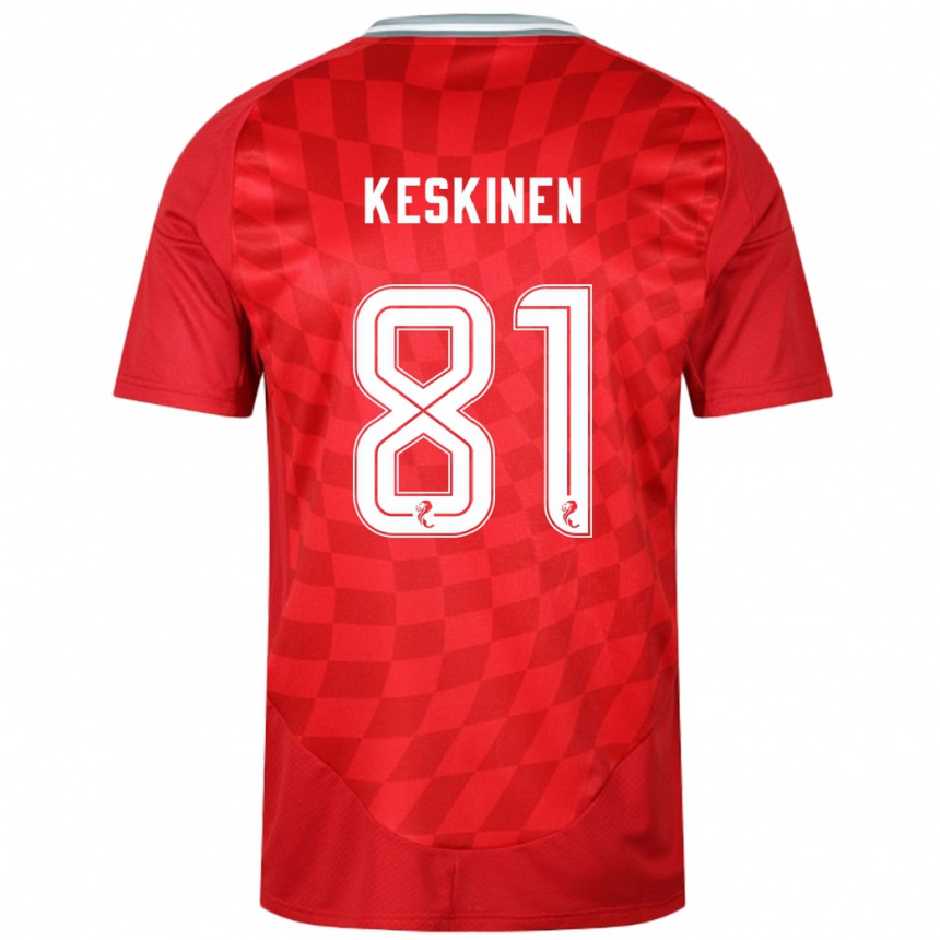 Homme Football Maillot Topi Keskinen #81 Rouge Tenues Domicile 2024/25