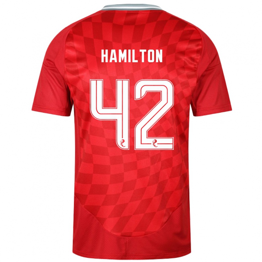 Homme Football Maillot Brendan Hamilton #42 Rouge Tenues Domicile 2024/25