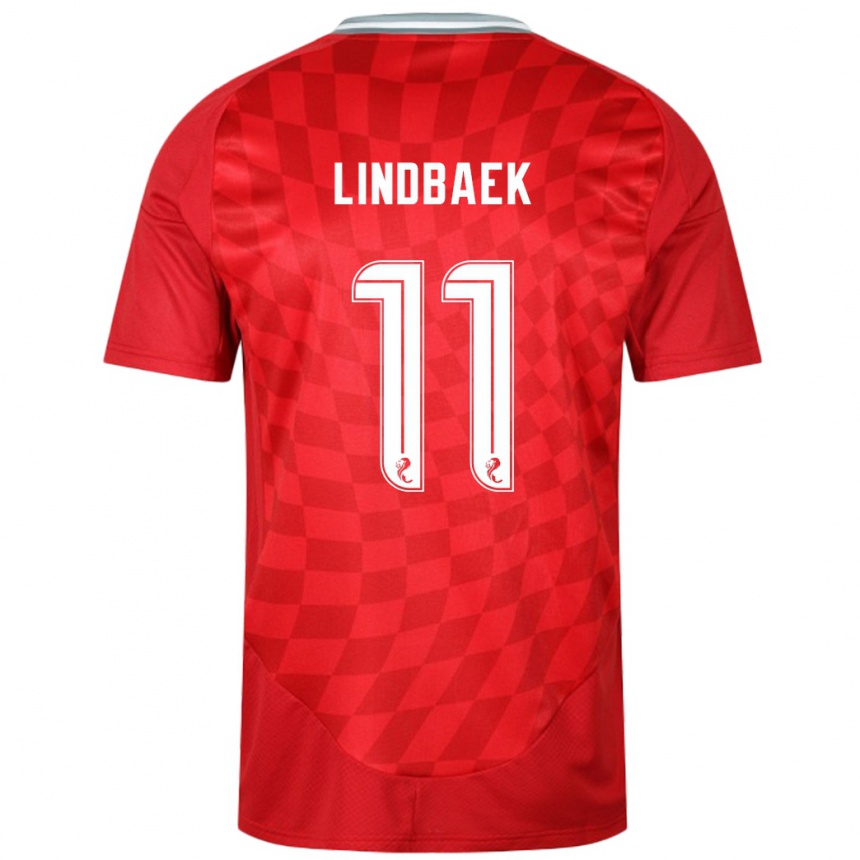 Homme Football Maillot Adele Lindbaek #11 Rouge Tenues Domicile 2024/25