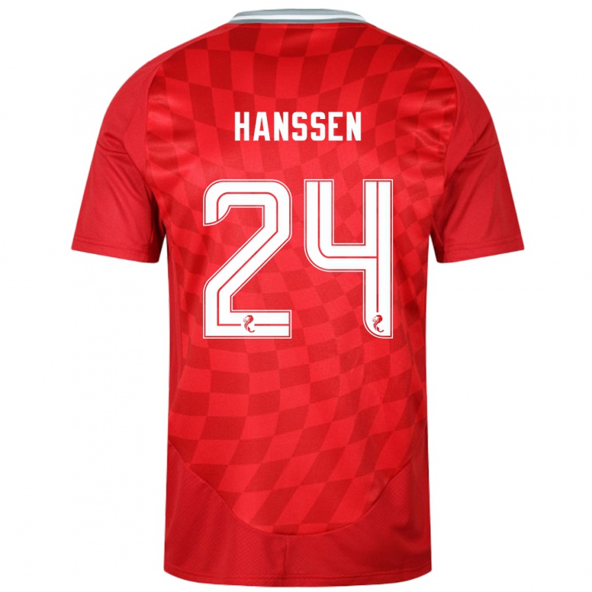 Homme Football Maillot Nadine Hanssen #24 Rouge Tenues Domicile 2024/25