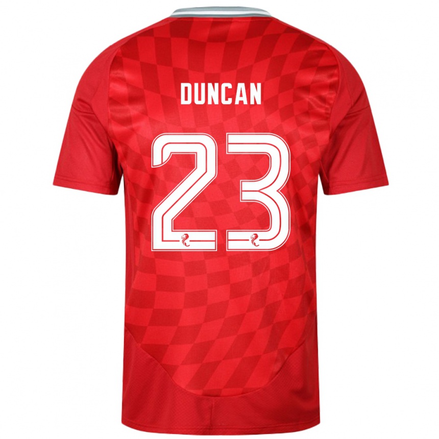 Homme Football Maillot Ryan Duncan #23 Rouge Tenues Domicile 2024/25