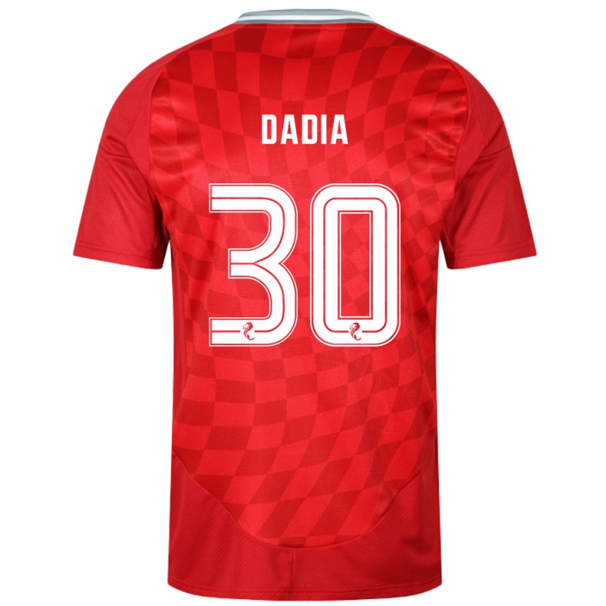 Homme Football Maillot Or Dadia #30 Rouge Tenues Domicile 2024/25