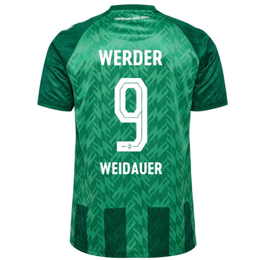 Homme Football Maillot Sophie Weidauer #9 Vert Tenues Domicile 2024/25