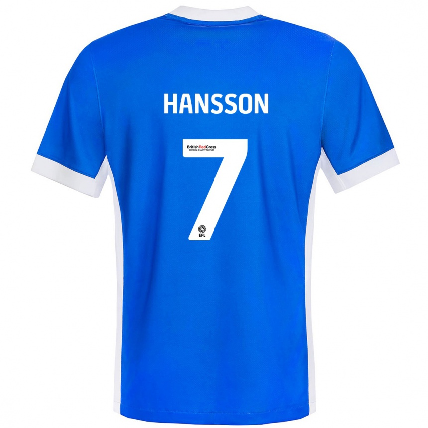 Homme Football Maillot Emil Hansson #7 Bleu Blanc Tenues Domicile 2024/25