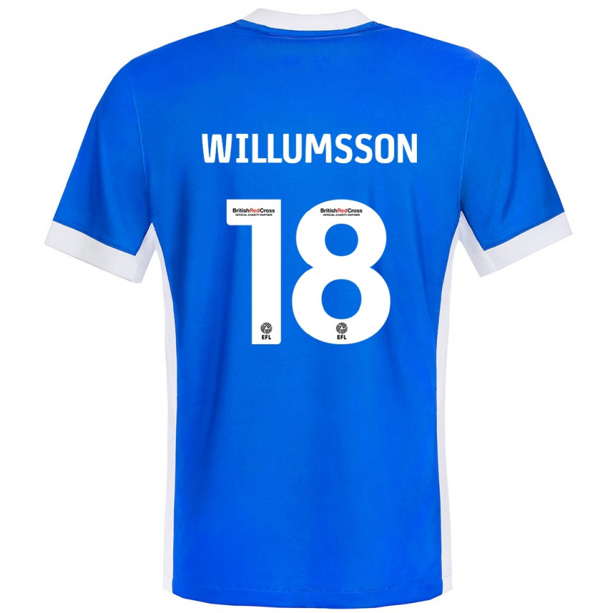 Homme Football Maillot Willum Thór Willumsson #18 Bleu Blanc Tenues Domicile 2024/25