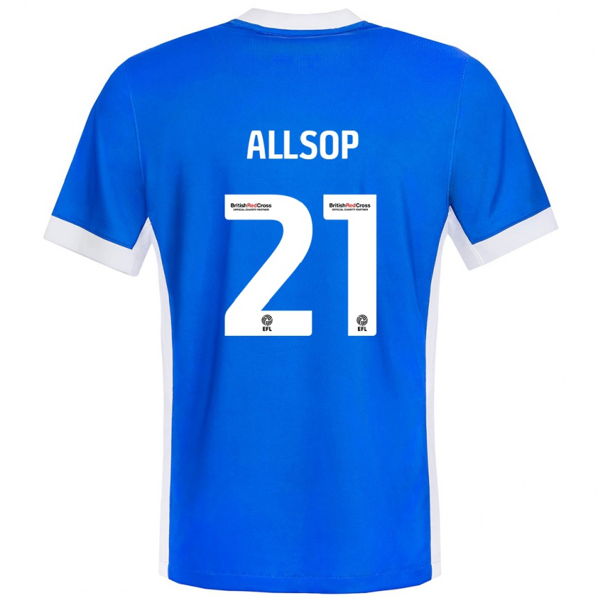 Homme Football Maillot Ryan Allsop #21 Bleu Blanc Tenues Domicile 2024/25