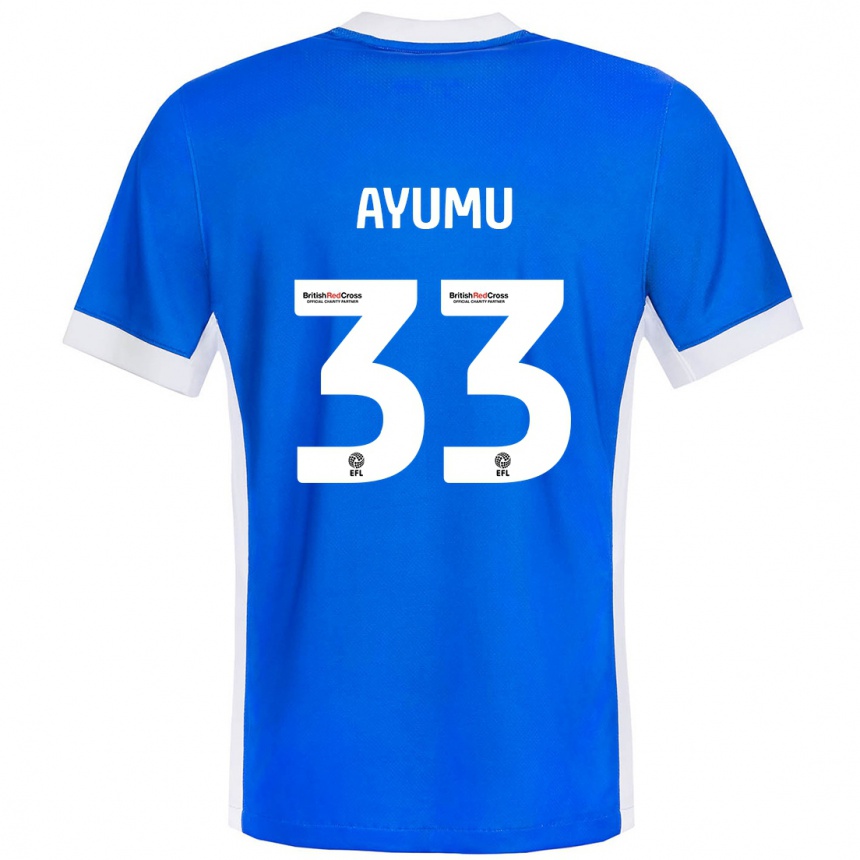 Homme Football Maillot Ayumu Yokoyama #33 Bleu Blanc Tenues Domicile 2024/25