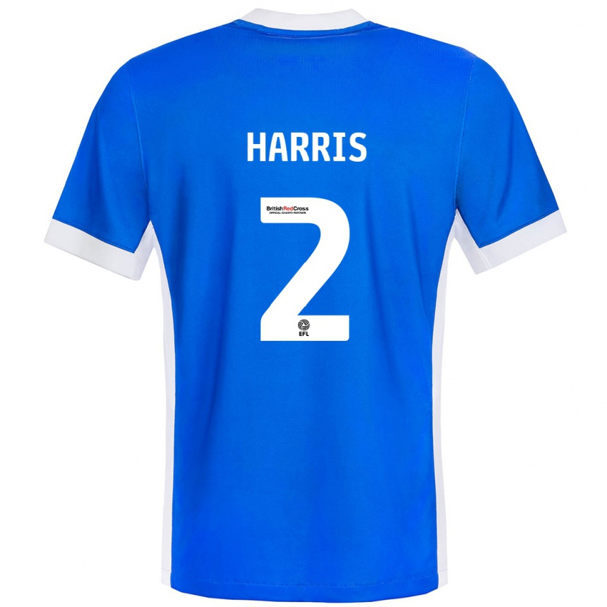 Homme Football Maillot Martha Harris #2 Bleu Blanc Tenues Domicile 2024/25