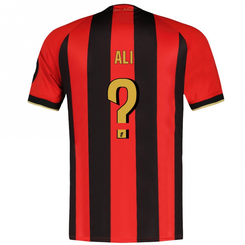 Homme Football Maillot Kéfren Ali #0 Rouge Noir Tenues Domicile 2024/25