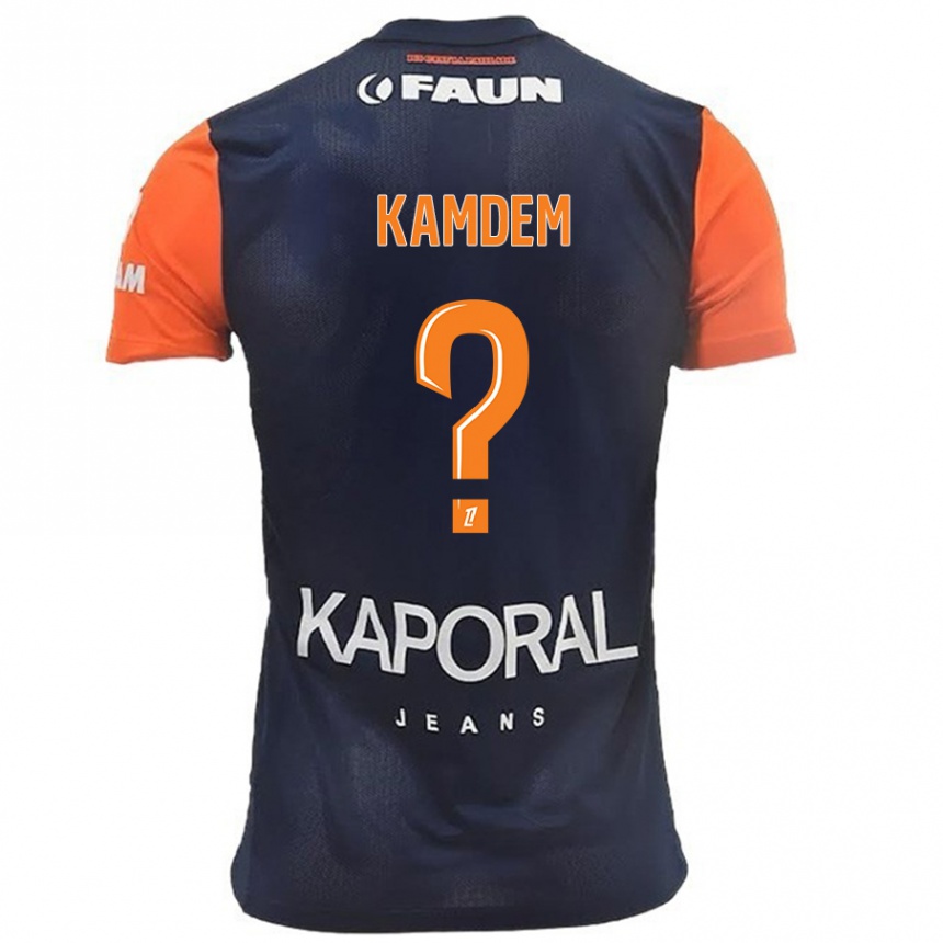 Homme Football Maillot Kevin Kamdem #0 Bleu Marine Orange Tenues Domicile 2024/25