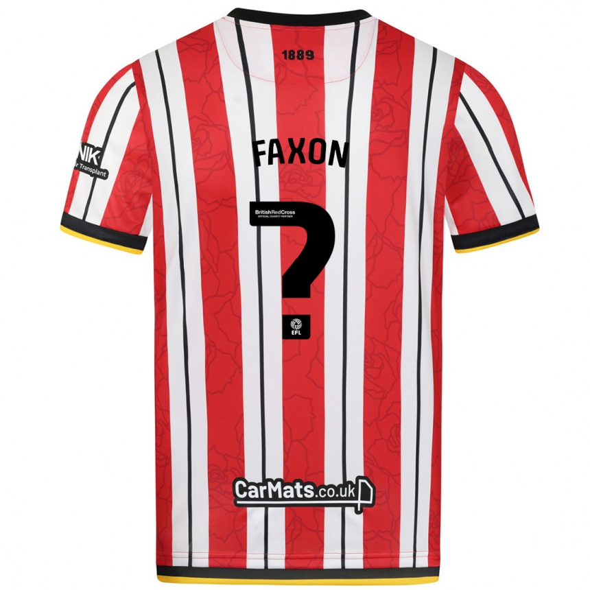 Homme Football Maillot Luke Faxon #0 Rayures Blanches Rouges Tenues Domicile 2024/25