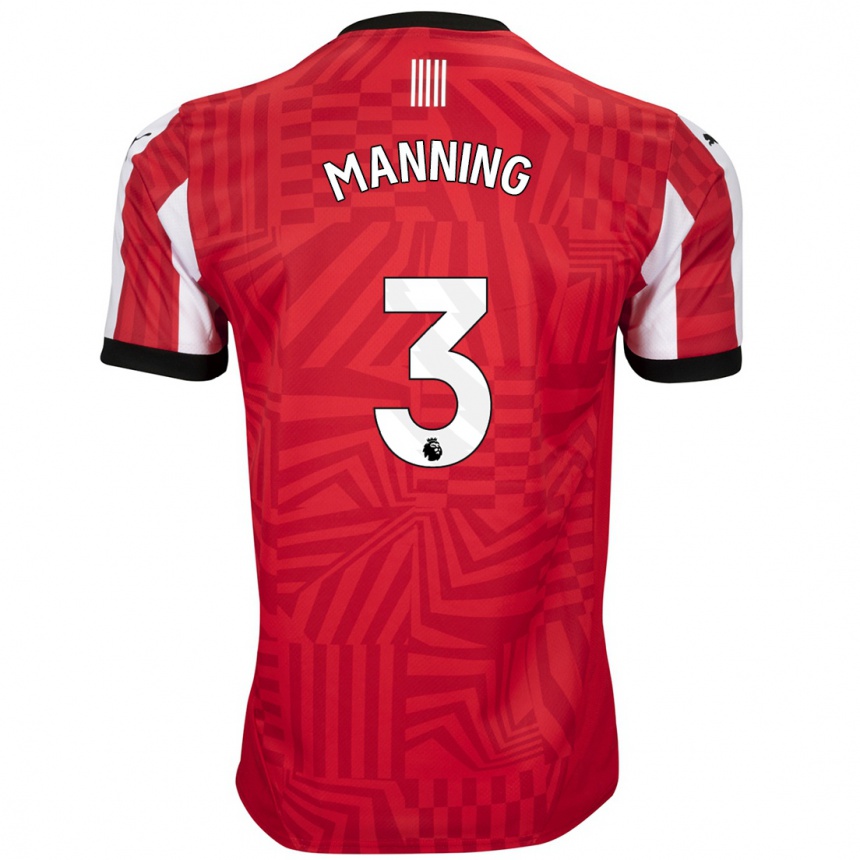 Homme Football Maillot Ryan Manning #3 Rouge Blanc Tenues Domicile 2024/25