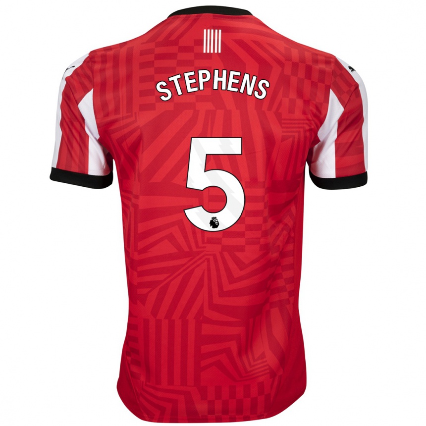 Homme Football Maillot Jack Stephens #5 Rouge Blanc Tenues Domicile 2024/25