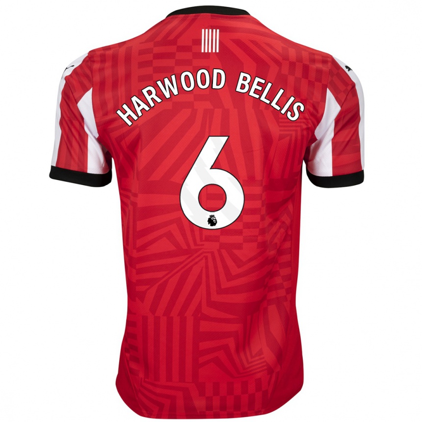 Homme Football Maillot Taylor Harwood-Bellis #6 Rouge Blanc Tenues Domicile 2024/25