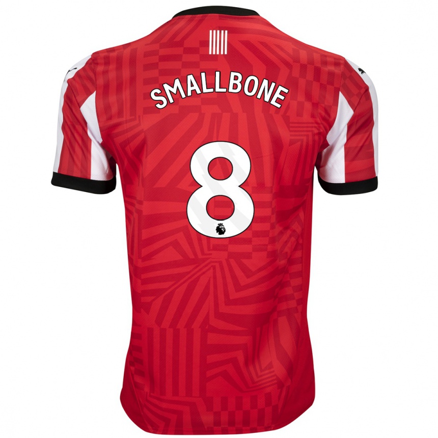 Homme Football Maillot Will Smallbone #8 Rouge Blanc Tenues Domicile 2024/25