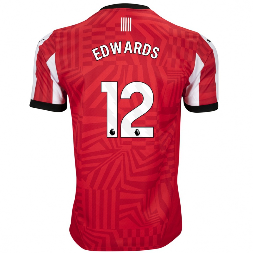 Homme Football Maillot Ronnie Edwards #12 Rouge Blanc Tenues Domicile 2024/25