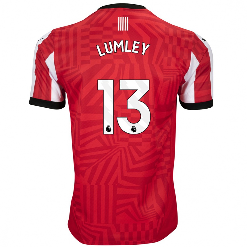 Homme Football Maillot Joe Lumley #13 Rouge Blanc Tenues Domicile 2024/25