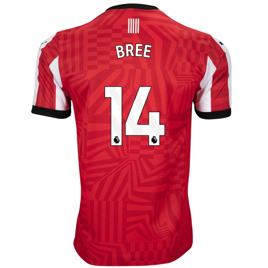 Homme Football Maillot James Bree #14 Rouge Blanc Tenues Domicile 2024/25