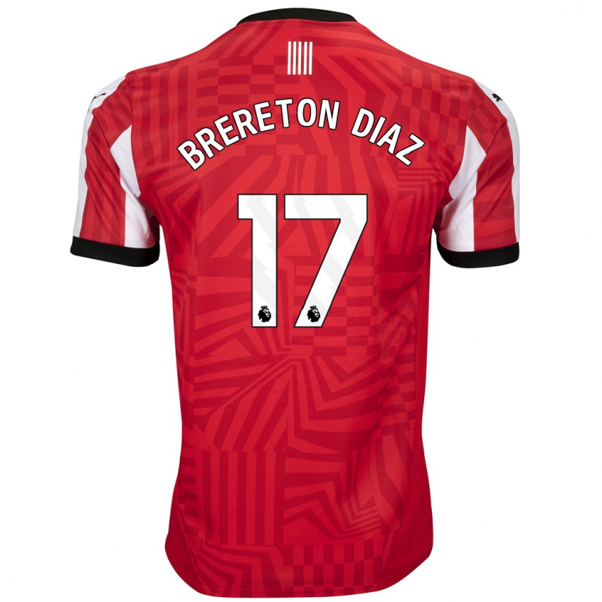 Homme Football Maillot Ben Brereton Díaz #17 Rouge Blanc Tenues Domicile 2024/25