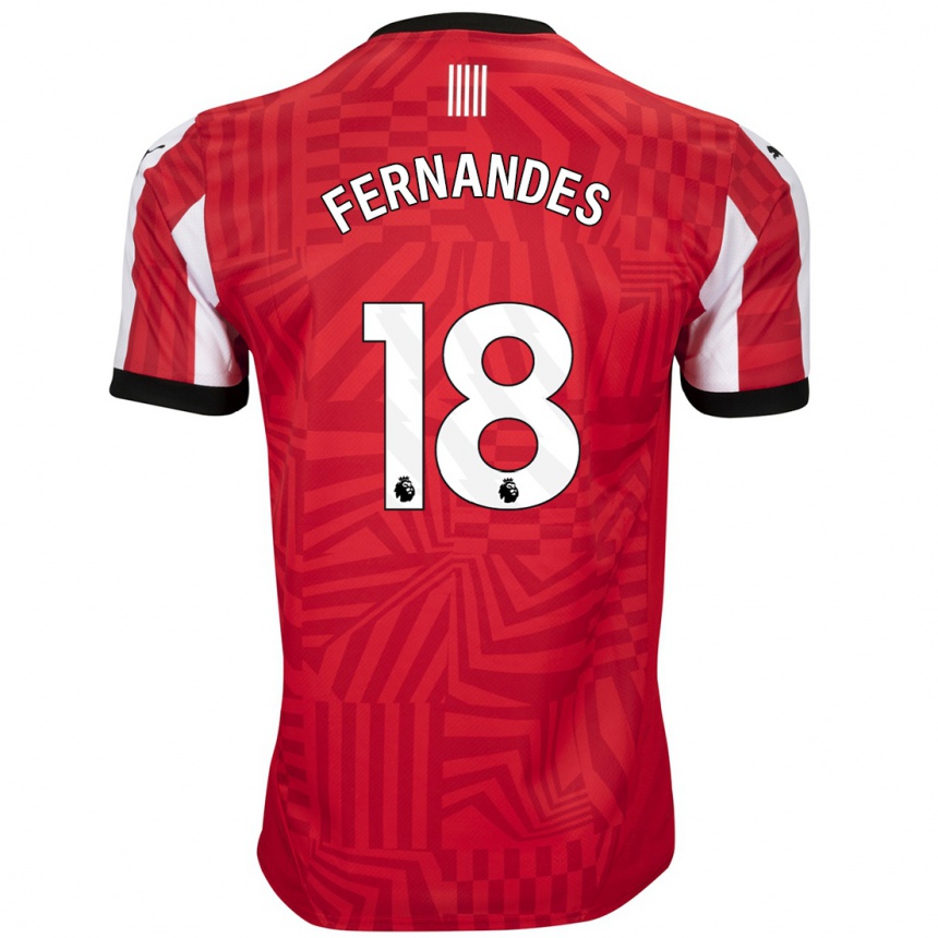 Homme Football Maillot Mateus Fernandes #18 Rouge Blanc Tenues Domicile 2024/25