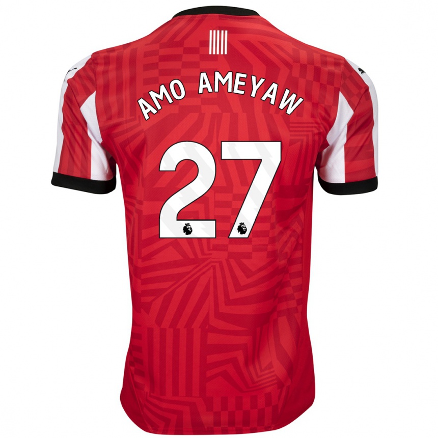 Homme Football Maillot Samuel Amo-Ameyaw #27 Rouge Blanc Tenues Domicile 2024/25