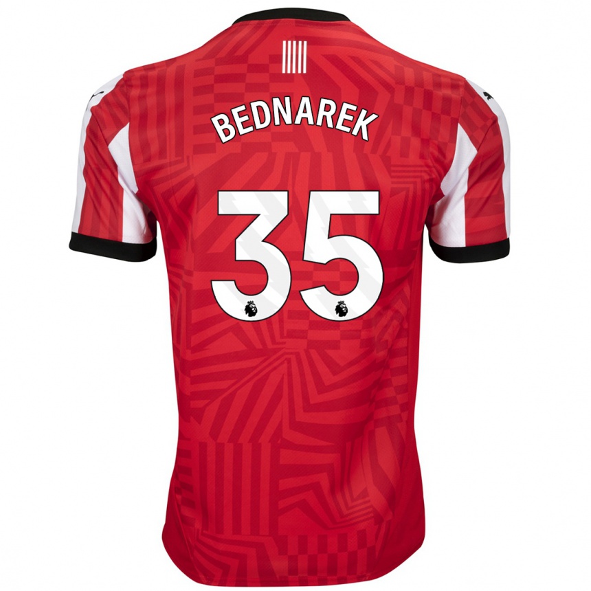 Homme Football Maillot Jan Bednarek #35 Rouge Blanc Tenues Domicile 2024/25