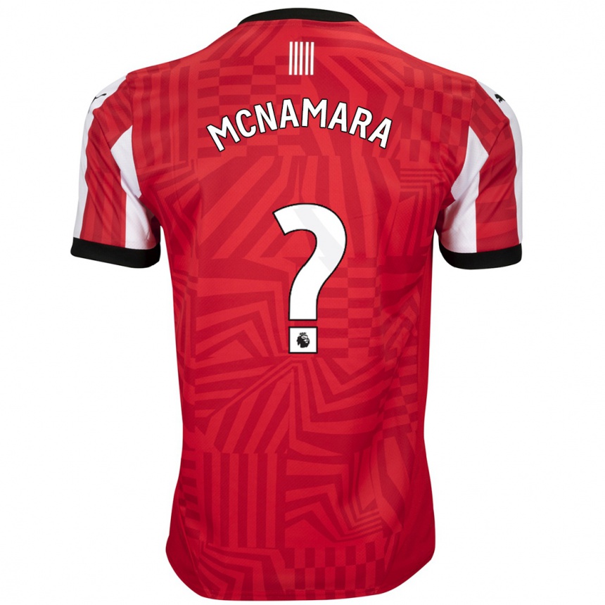 Homme Football Maillot Josh Mcnamara #0 Rouge Blanc Tenues Domicile 2024/25