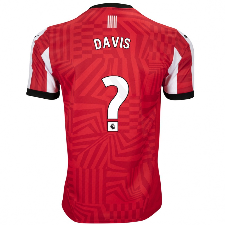 Homme Football Maillot Sonnie Davis #0 Rouge Blanc Tenues Domicile 2024/25