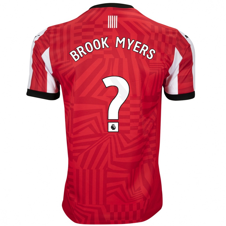 Homme Football Maillot Brook Myers #0 Rouge Blanc Tenues Domicile 2024/25