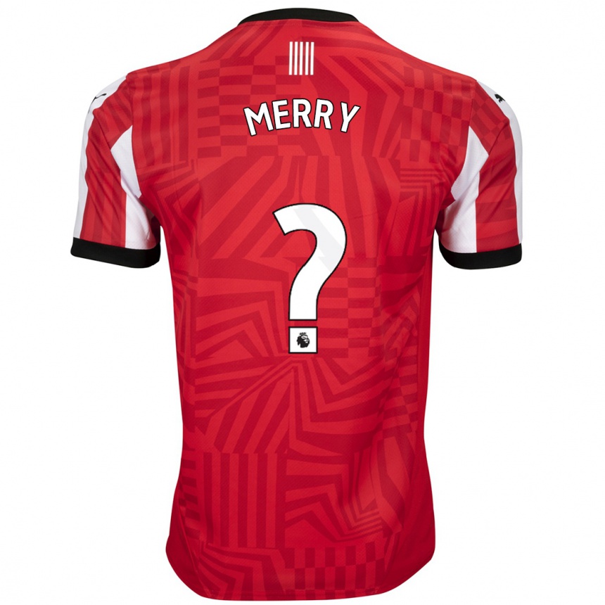 Homme Football Maillot Will Merry #0 Rouge Blanc Tenues Domicile 2024/25