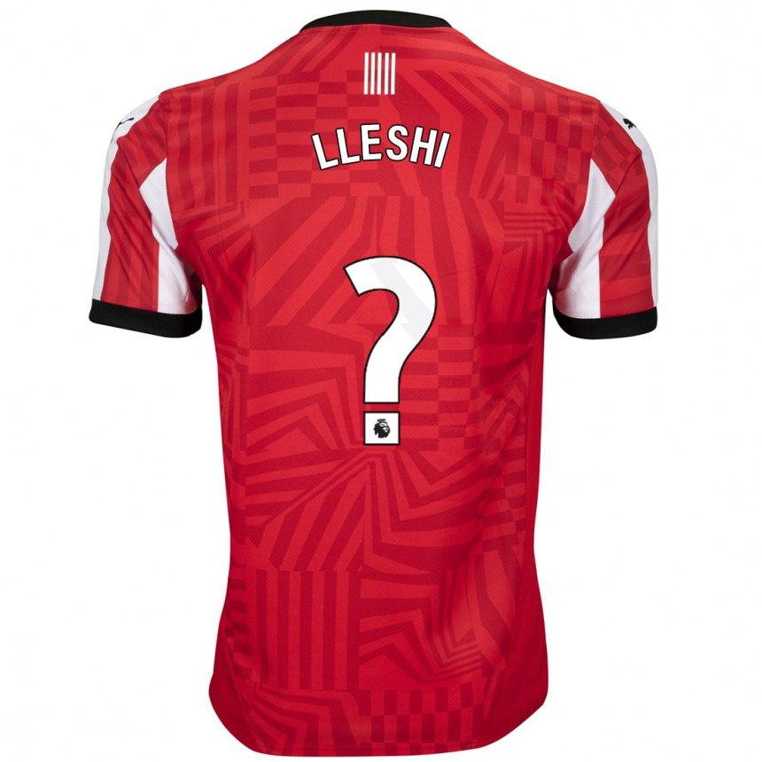 Homme Football Maillot Henri Lleshi #0 Rouge Blanc Tenues Domicile 2024/25