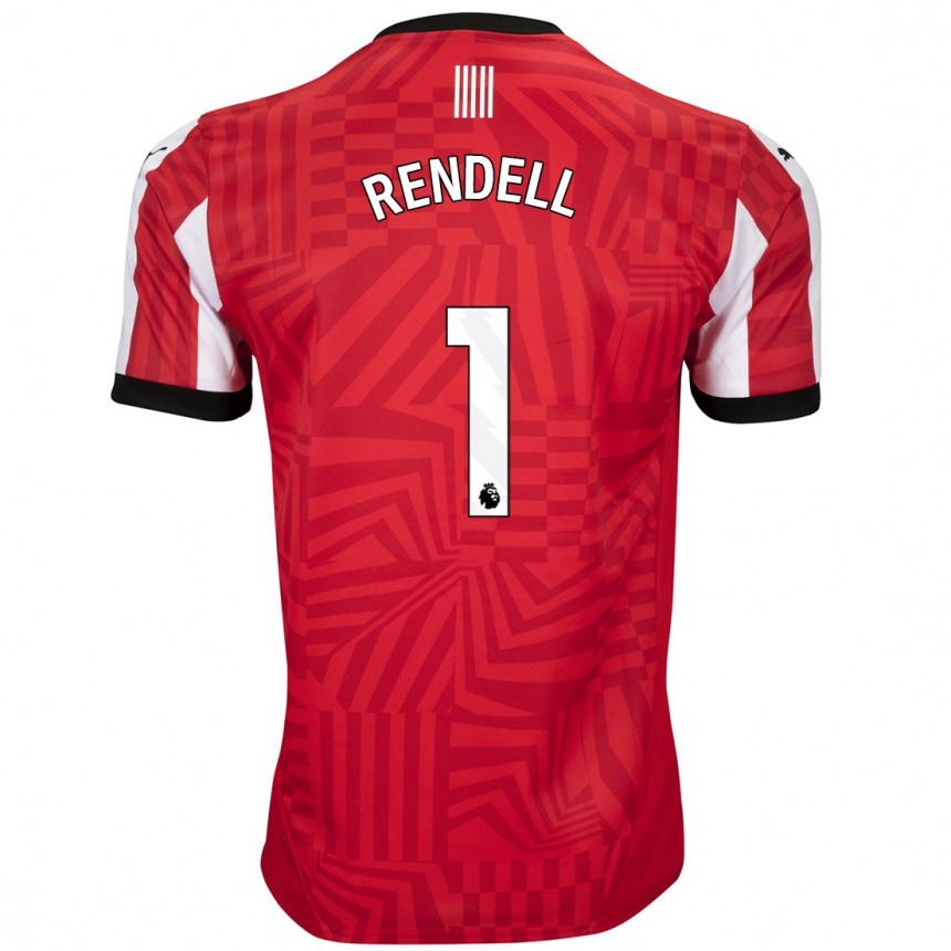 Homme Football Maillot Kayla Rendell #1 Rouge Blanc Tenues Domicile 2024/25