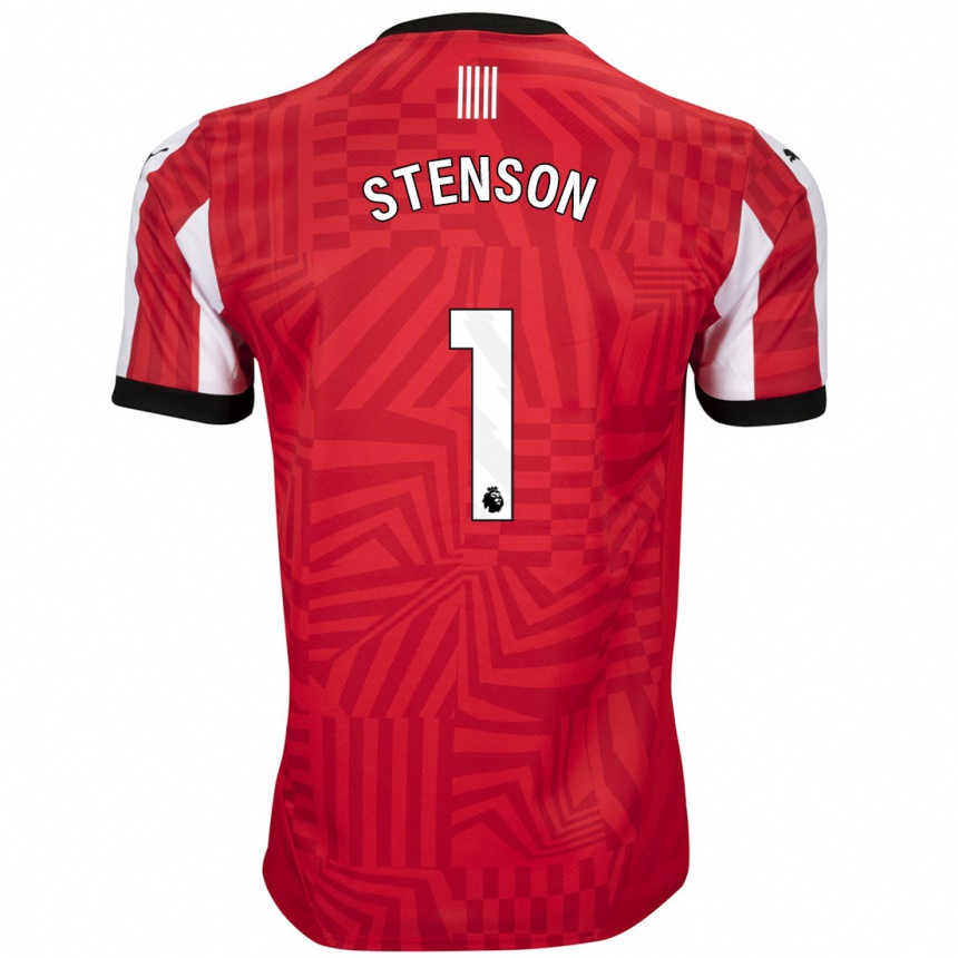 Homme Football Maillot Fran Stenson #1 Rouge Blanc Tenues Domicile 2024/25