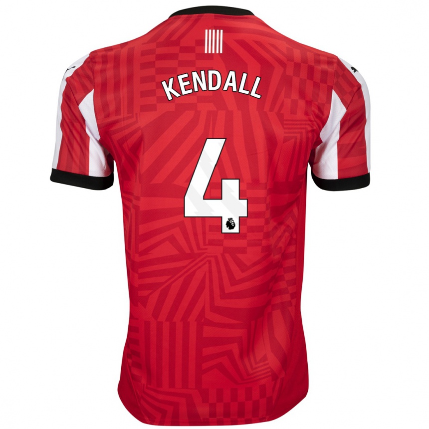 Homme Football Maillot Lucia Kendall #4 Rouge Blanc Tenues Domicile 2024/25