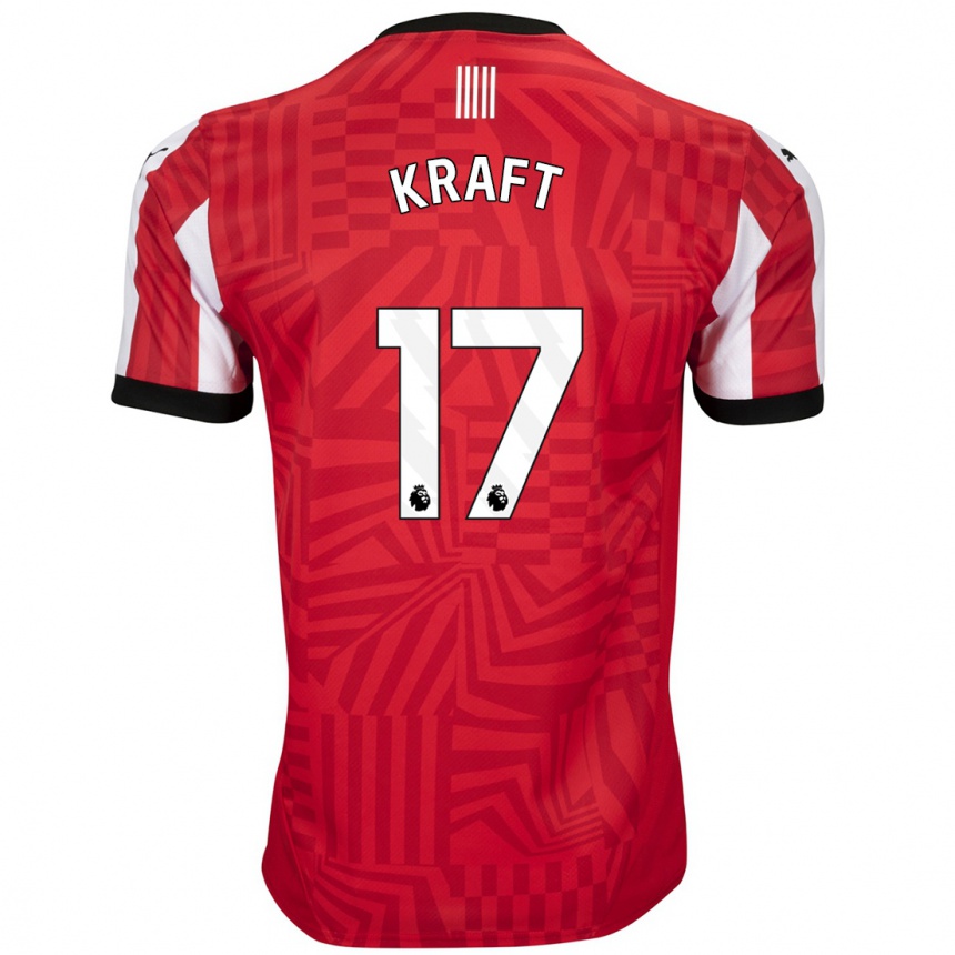 Homme Football Maillot Emily Kraft #17 Rouge Blanc Tenues Domicile 2024/25