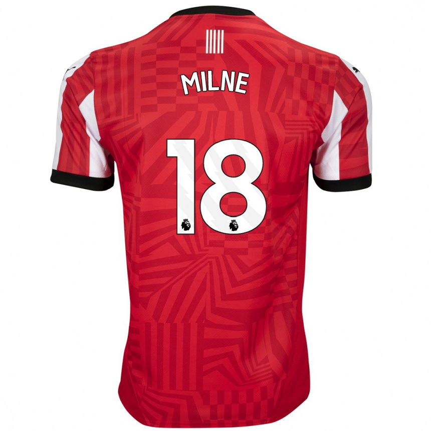 Homme Football Maillot Isabel Milne #18 Rouge Blanc Tenues Domicile 2024/25