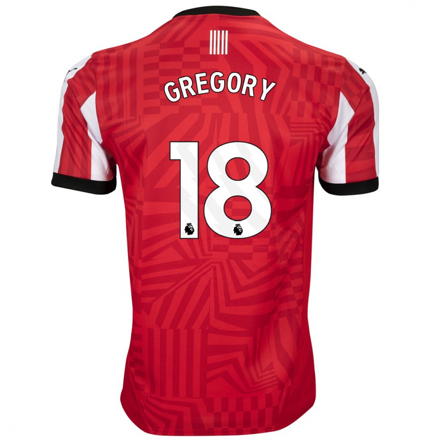 Homme Football Maillot Freya Gregory #18 Rouge Blanc Tenues Domicile 2024/25