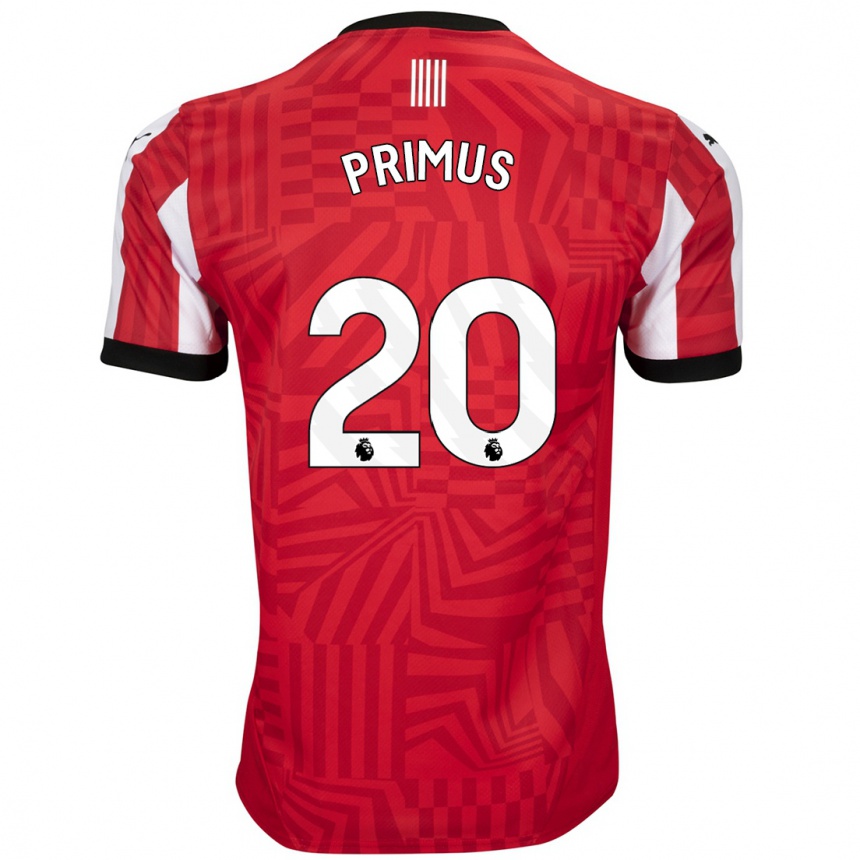 Homme Football Maillot Atlanta Primus #20 Rouge Blanc Tenues Domicile 2024/25