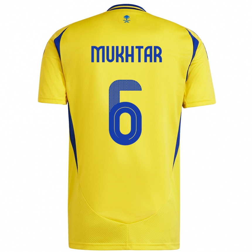 Homme Football Maillot Mukhtar Ali #6 Jaune Bleu Tenues Domicile 2024/25