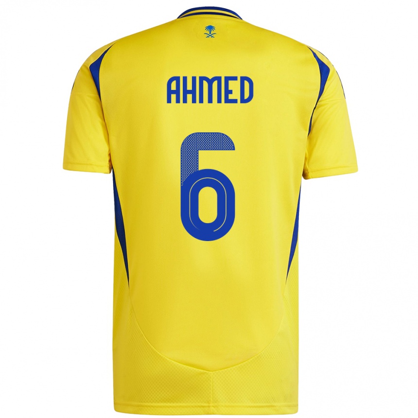 Homme Football Maillot Aseel Ahmed #6 Jaune Bleu Tenues Domicile 2024/25