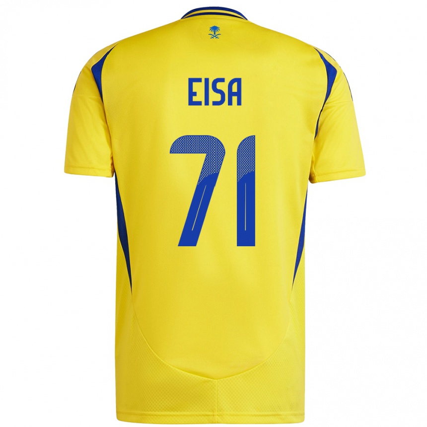 Homme Football Maillot Bayan Eisa #71 Jaune Bleu Tenues Domicile 2024/25