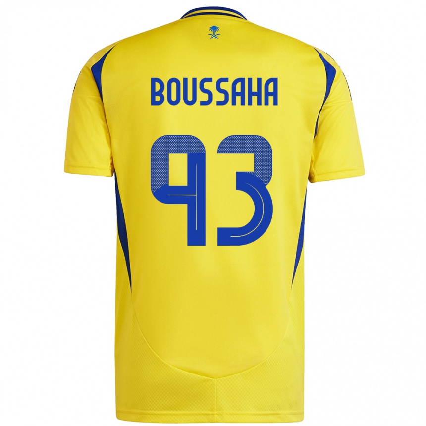 Homme Football Maillot Lina Boussaha #93 Jaune Bleu Tenues Domicile 2024/25