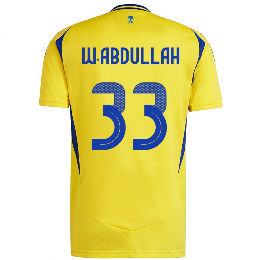 Homme Football Maillot Waleed Abdullah #33 Jaune Bleu Tenues Domicile 2024/25