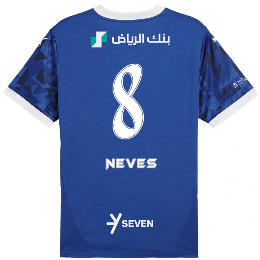 Homme Football Maillot Ruben Neves #8 Bleu Foncé Blanc Tenues Domicile 2024/25