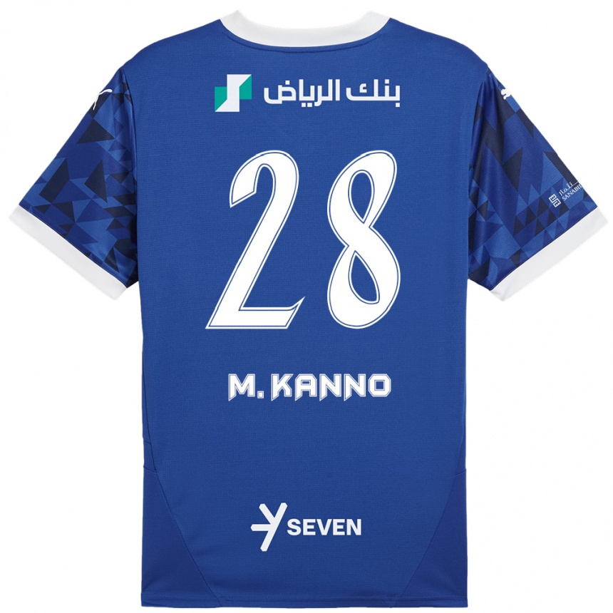 Homme Football Maillot Mohamed Kanno #28 Bleu Foncé Blanc Tenues Domicile 2024/25